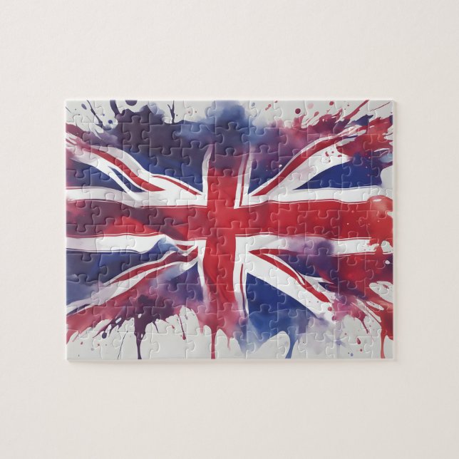 Quebra-cabeça Union Jack UK Flag (Horizontal)