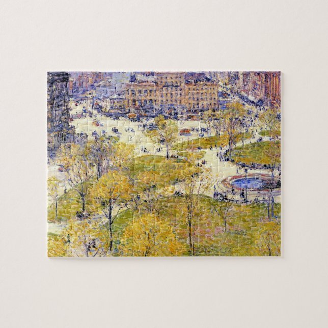Quebra-cabeça Union Square na Primavera por Frederick Childe Has (Horizontal)