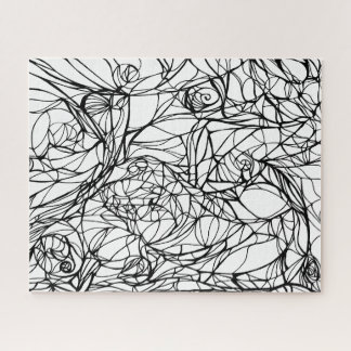 Quebra-cabeça unique PUZZLE hand-drawn line art, color this puzz