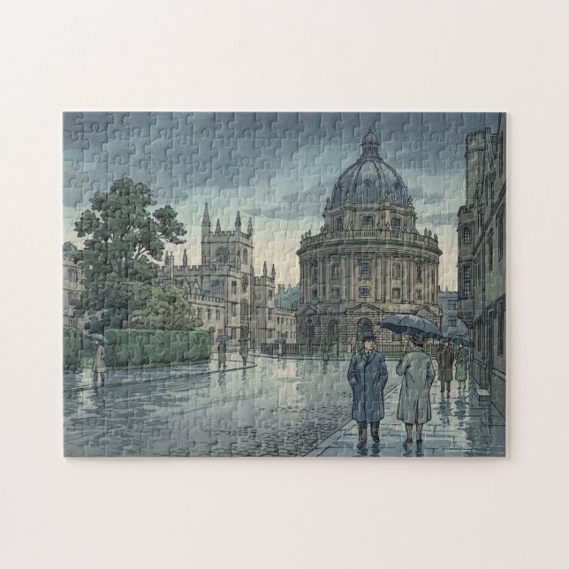 Quebra-cabeça Universidade de Oxford na Chuva (Horizontal)