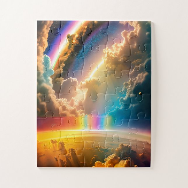 Quebra-cabeça Universo de Diversão Mágica Cósmica do Arco-Íris (Vertical)