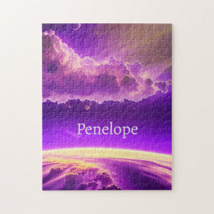 Quebra-cabeça Universo Totalmente Fantástico, Roxo e Divertido