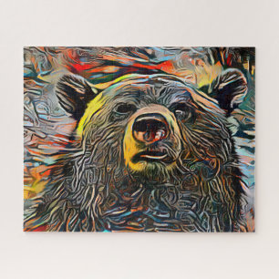 Quebra-cabeça Urso Abstrato colorido Duro desafiador