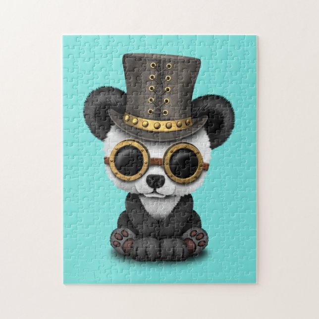 Quebra-cabeça Urso bonito Cub da panda do bebê de Steampunk (Vertical)