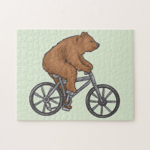Urso Castanho Gelado Cortado Andando De bicicleta