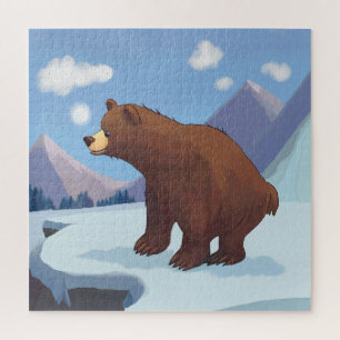 Quebra-cabeça Urso castanho nas montanhas