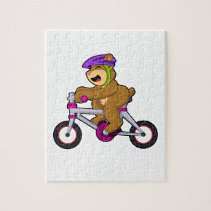 Quebra-cabeça Urso com Bicicleta e Capacete