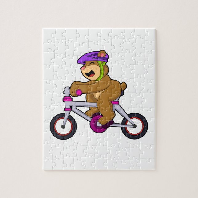 Quebra-cabeça Urso com Bicicleta e Capacete (Vertical)