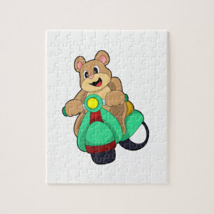 Quebra-cabeça Urso como Biker com Patinete.PNG