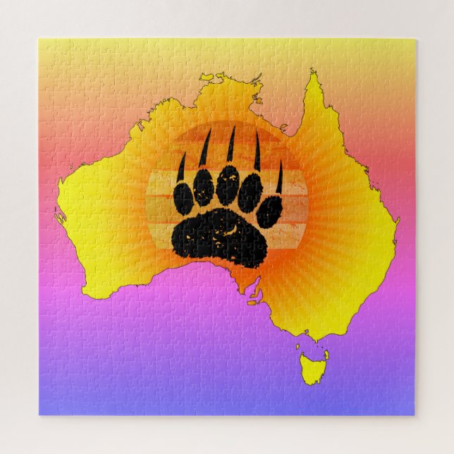 Quebra-cabeça Urso De Mapas Da Austrália Sunny Com Lugar De Sol  (Vertical)