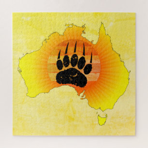 Quebra-cabeça Urso De Mapas Da Austrália Sunny Com Lugar De Sol