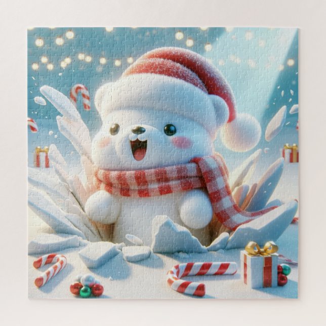 Quebra-cabeça Urso de Natal Adorável (Vertical)