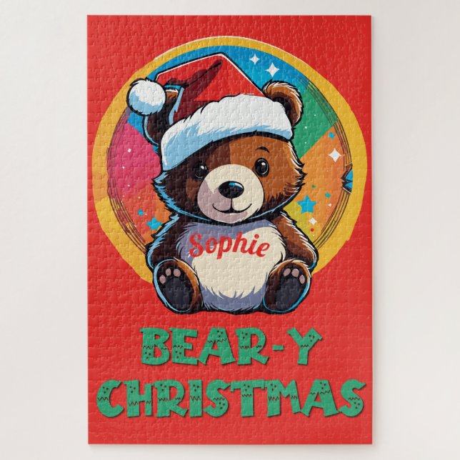 Quebra-cabeça Urso de Natal Bonito Adorável Kawaii Chibi (Vertical)
