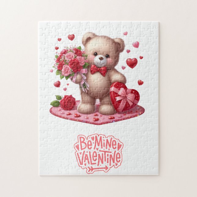 Quebra-cabeça Urso de pelúcia Dia de os namorados (Vertical)