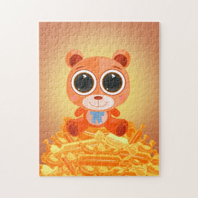 Quebra-cabeça Urso de Teddy - Laranja-Candi (Vertical)