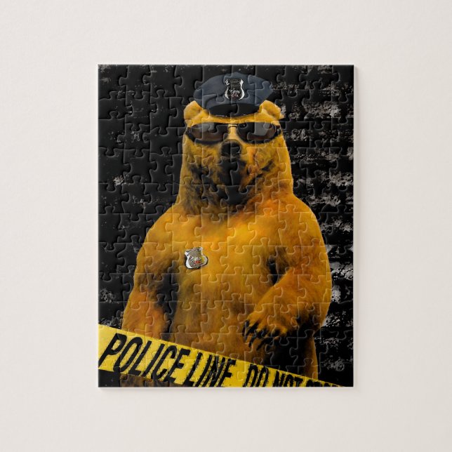 Quebra-cabeça Urso do agente da polícia! (Vertical)