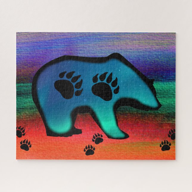 Quebra-cabeça Urso Espírito das Luzes do norte (Horizontal)