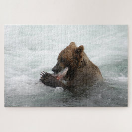 Quebra-cabeça Urso fechado, Brooks Falls Alasca