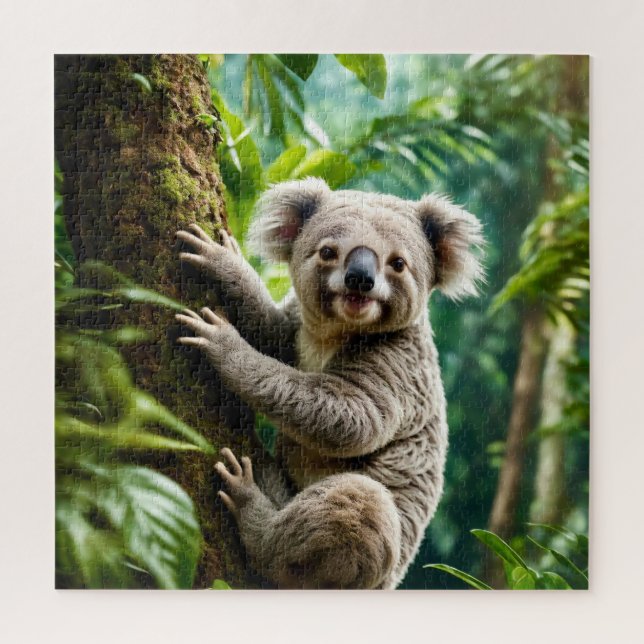 Quebra-cabeça Urso Koala bonito em uma árvore (Vertical)