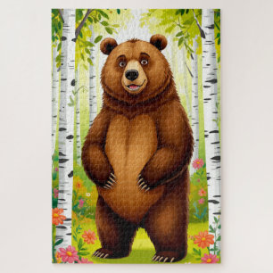 Quebra-cabeça Urso Marrom Fofo Cartoon
