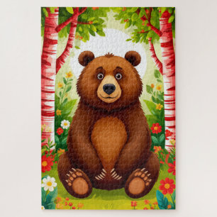 Quebra-cabeça Urso Marrom Fofo Cartoon