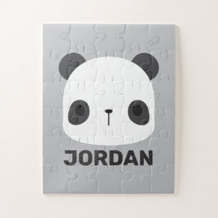Quebra-cabeça Urso Panda Bonito com Nome Personalizado