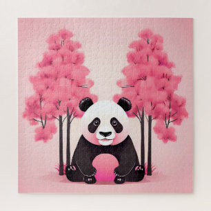 Quebra-cabeça Urso Panda com Formas Rosa, Vida Selvagem e Nature