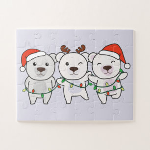 Quebra-cabeça Urso Polar Animais de Natal Cujo Urso Polar Jigsa