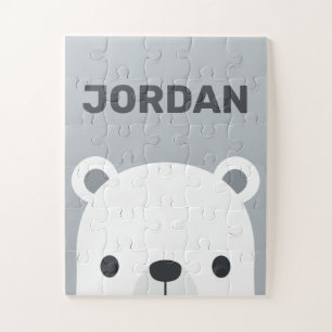 Quebra-cabeça Urso Polar Bonito com Nome Personalizado