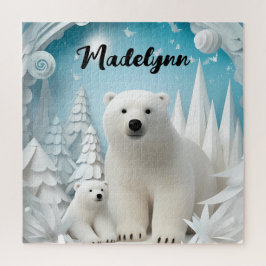 Quebra-cabeça Urso Polar com Oceano Ártico Cub Personalizado