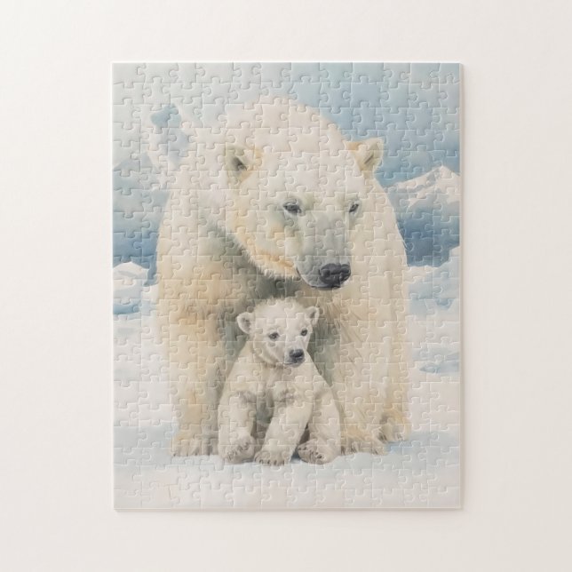 Quebra-cabeça Urso Polar e Legenda Árctica Cub (Vertical)