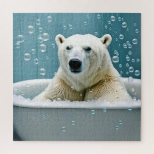 Quebra-cabeça Urso Polar Na Banheira De Bolhas