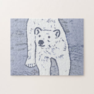 Quebra-cabeça Urso Polar na Pintura do Gelo - Arte Original da V