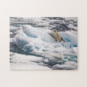 Quebra-cabeça Urso Polar no Iceberg Azul em Svalbard Ártico