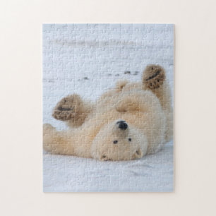 Quebra-cabeça urso polar, Ursus maritimus, filhote rolando 3