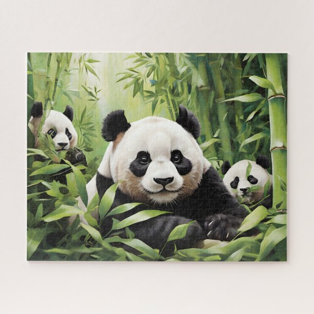 Quebra-cabeça Ursos panda bonitos (Horizontal)