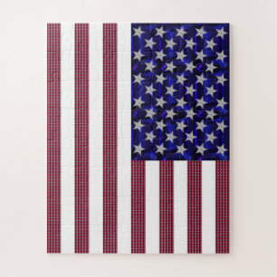 Quebra-cabeça USA Flag Gemstone Art