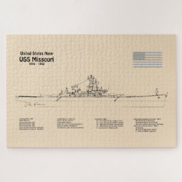 Quebra-cabeça USS Missouri - Entregar Planos de Esquema SD