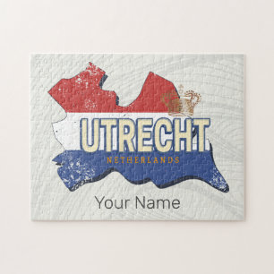 Quebra-cabeça Utrecht Países Baixos Mapa Holandês Vintage Souven
