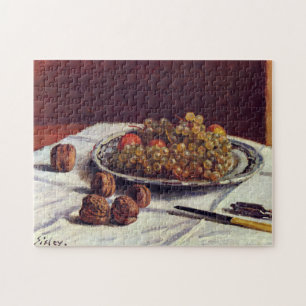 Quebra-cabeça Uvas e nozes em um Impressionista Sisley de Mesa