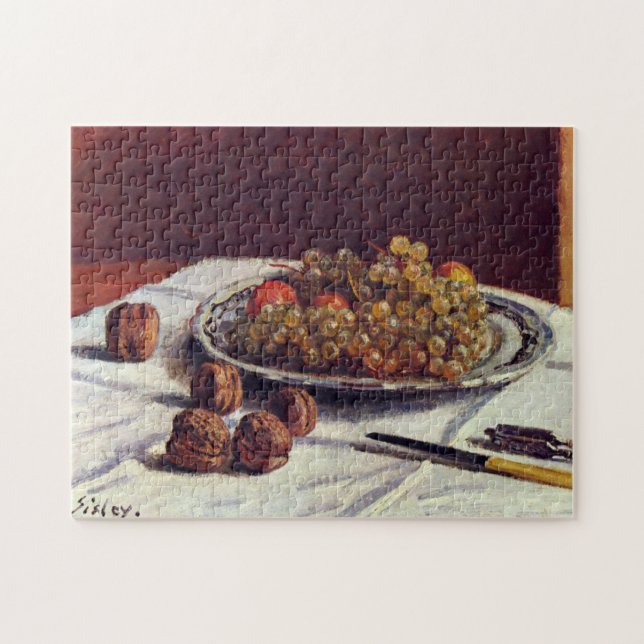 Quebra-cabeça Uvas e nozes em um Impressionista Sisley de Mesa (Horizontal)