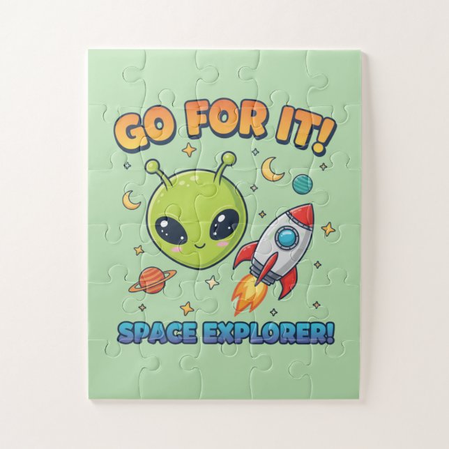 Quebra-cabeça Vá em Frente! Explorador Espacial - Alien Fofo (Vertical)