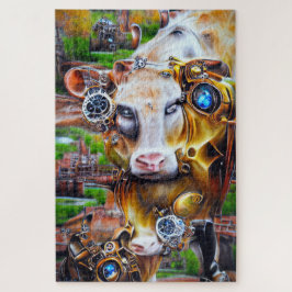 Quebra-cabeça Vaca cibernética Steampunk