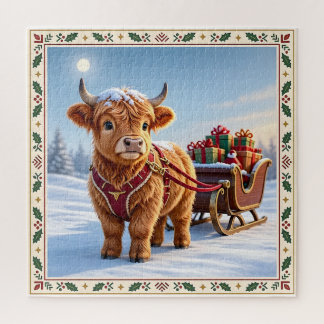 Quebra-cabeça vaca das terras altas Natal