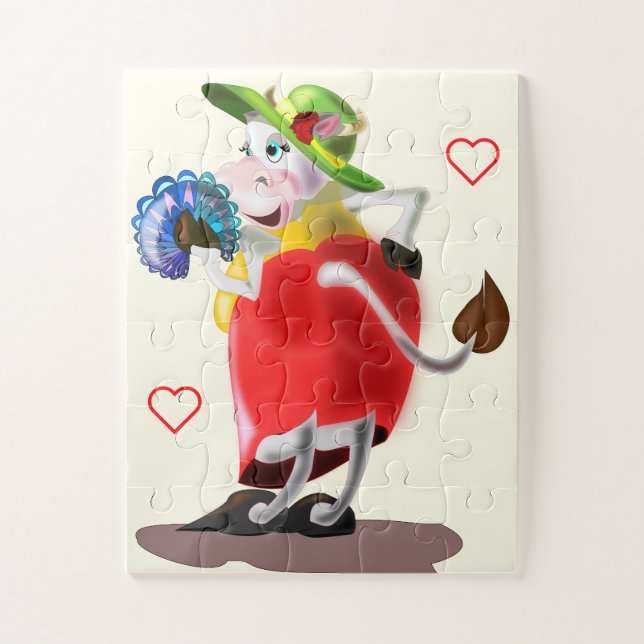 Quebra-cabeça Vaca de Moda (Vertical)