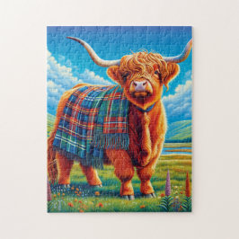Quebra-cabeça Vaca do planalto escocês, Tartan Rug