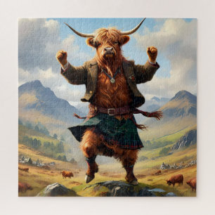 Quebra-cabeça Vaca Highland Dançando A Mosca Highland,