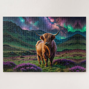 Quebra-cabeça Vaca Highland Sob As Estrelas