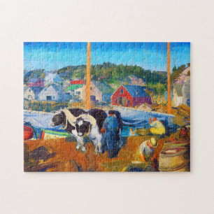 Quebra-cabeça Vacas, doca de George Wesley Bellows