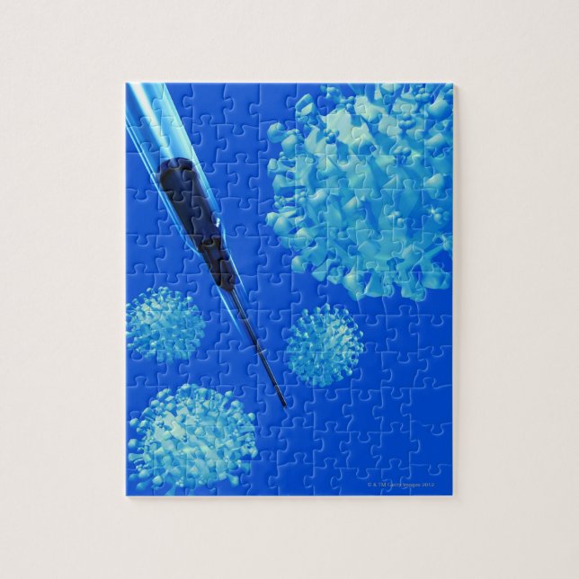 Quebra-cabeça Vacina contra a gripe, trabalho de arte conceitual (Vertical)